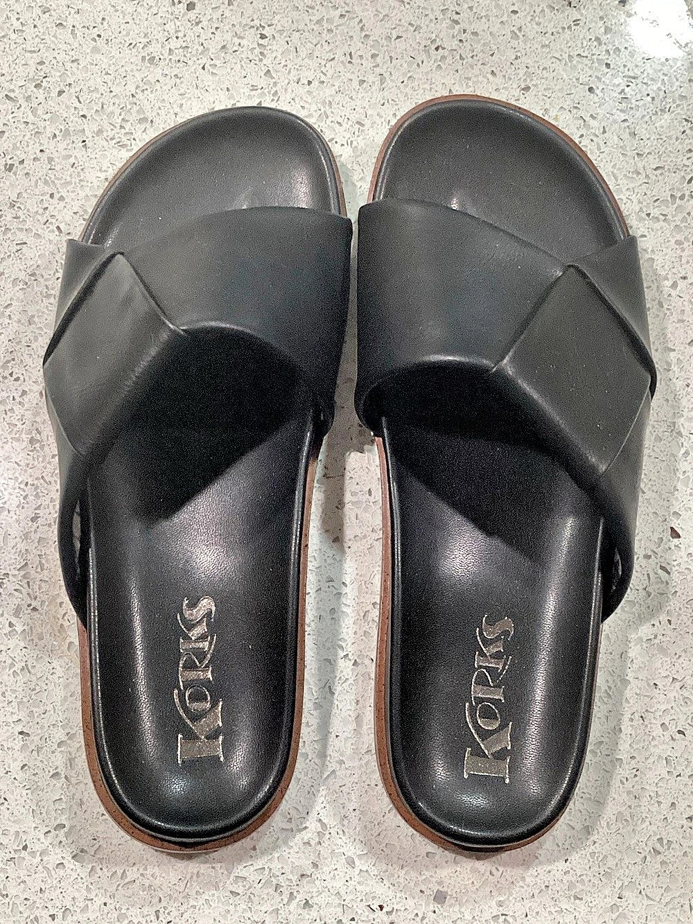 Korks  Audra black women’s sandals (never worn)
